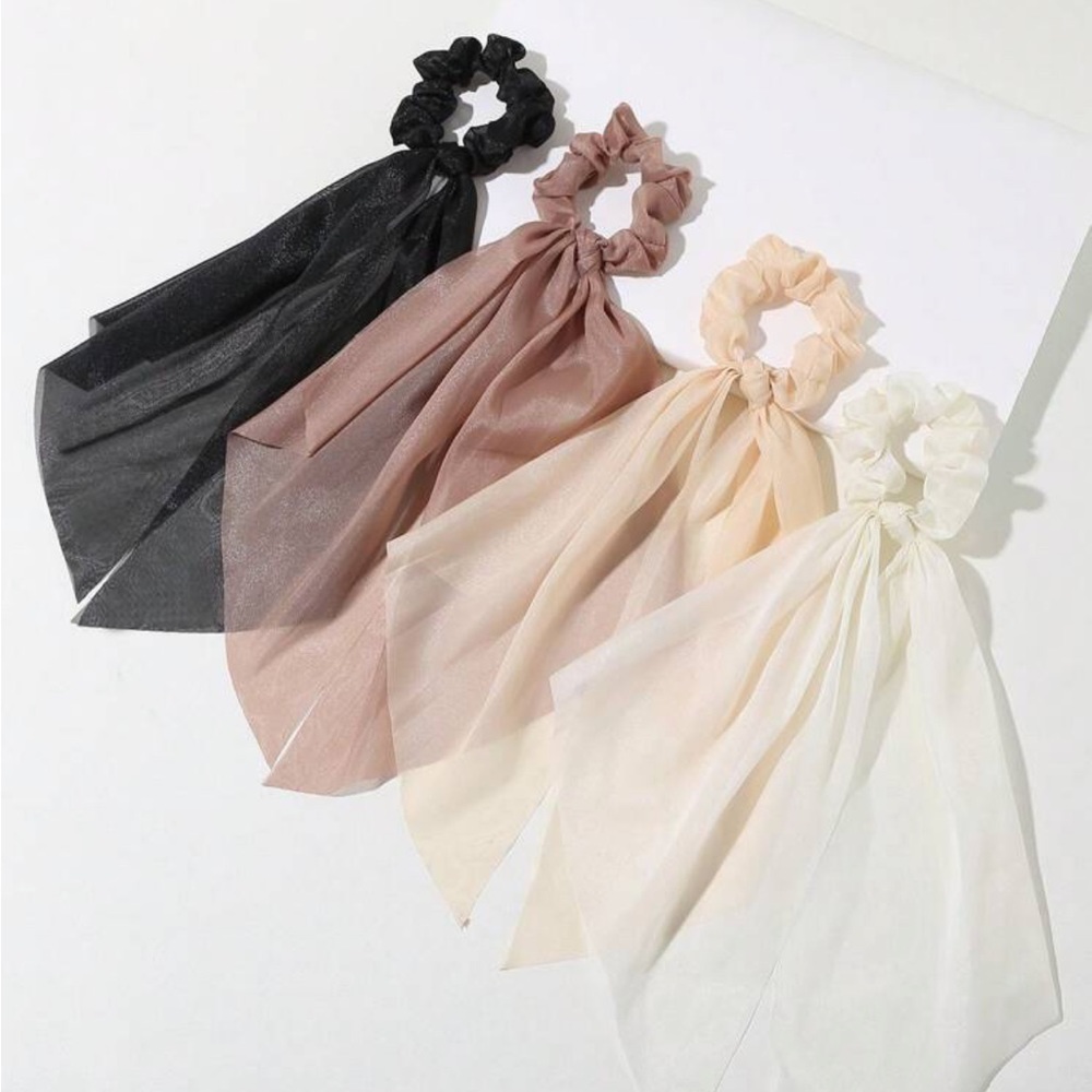 Anthropologie Black, Brown, Cream, and White Hair Scrunchies